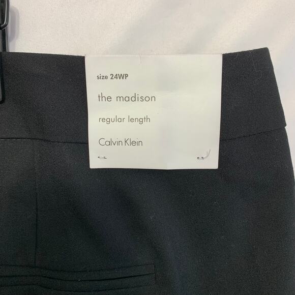 Calvin Klein Modern Suiting Madison Regular Length Straight Pants NWT 24WP Black - Picture 4 of 6